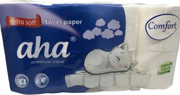 Aha Papier Toaletowy Aha 3 warstwowy 8 szt.