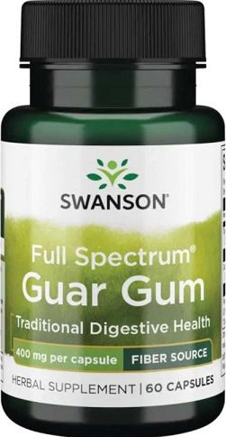 Swanson Swanson - Guma Guar, 400mg, 60 kapsułek