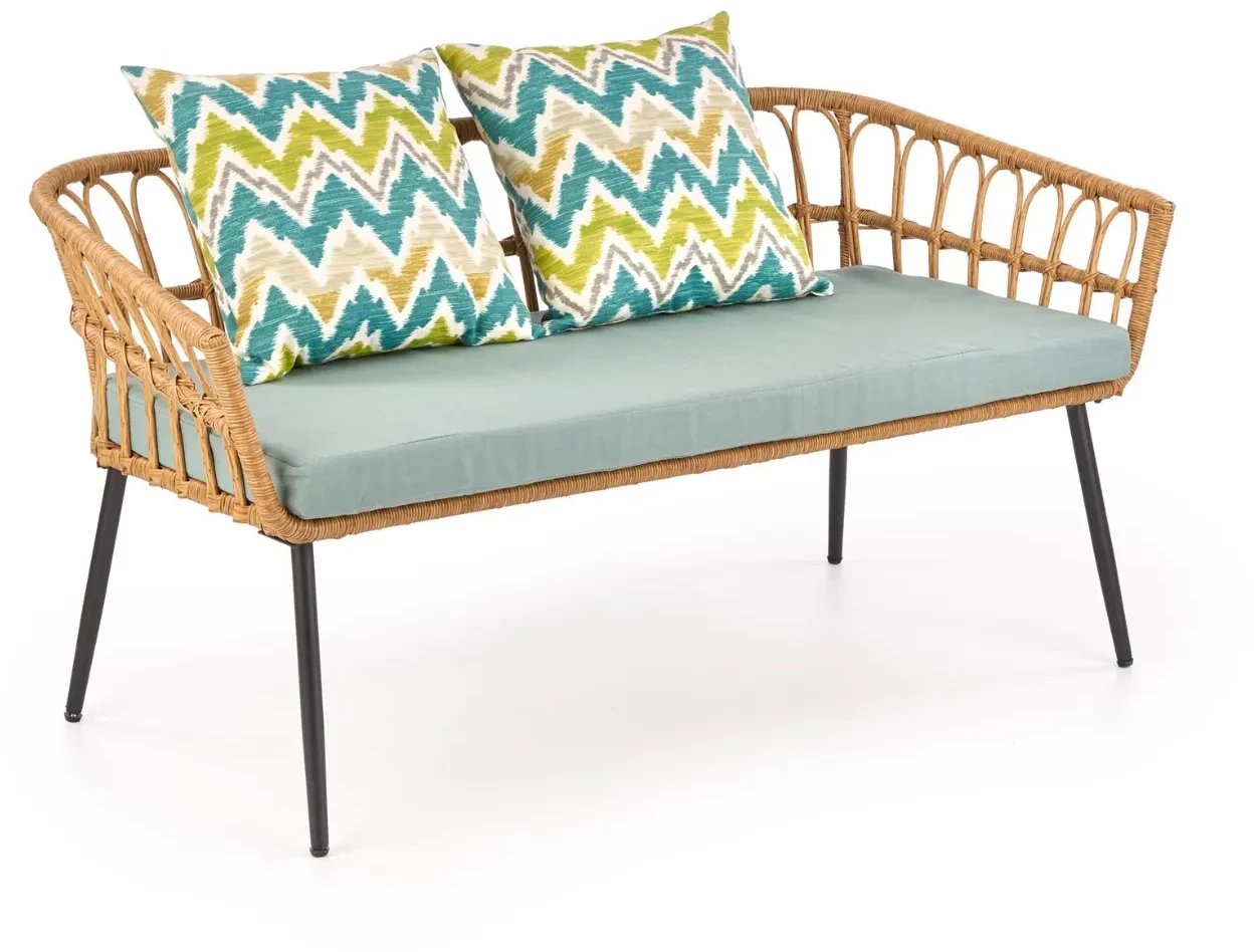 Sofa GARDENA rattanowy/wielobarwny HALMAR