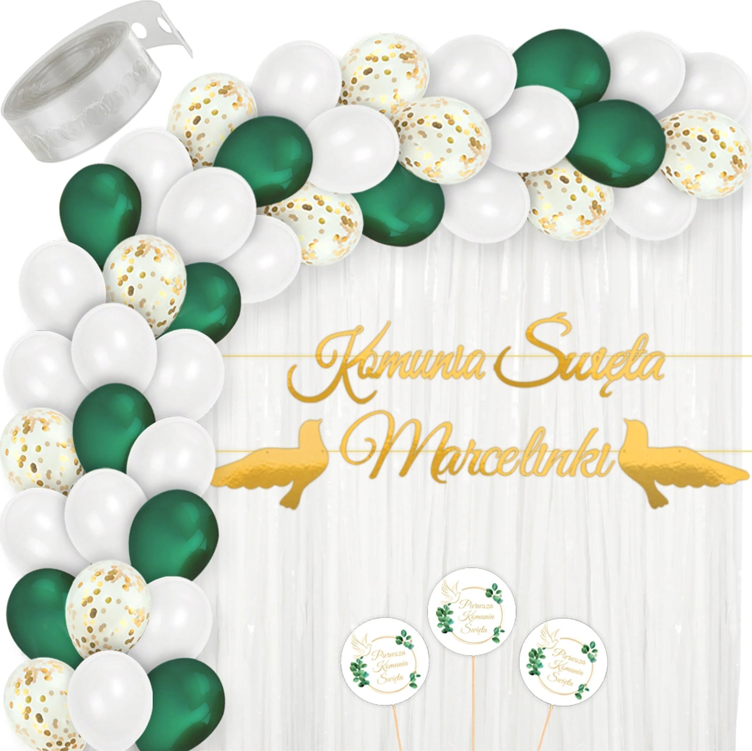 Dekoracje Komunijne Zestaw Komunijny Balony Komunia Girlanda Baner Imię