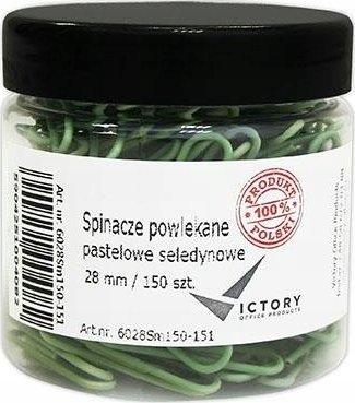 Victory Office Product SPINACZE BIUROWE VICTORY OFFICE 28MM 150 SZT. OKRĄGŁE PASTELOWE MIX KOLORÓW SŁOIK MAŁY