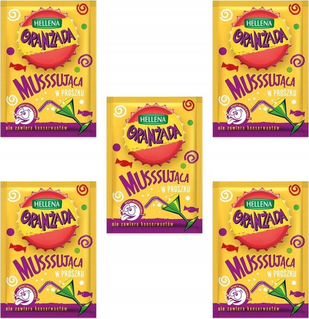 Hellena Oranżada musssująca w proszku żółta 18 g x 5 sztuk
