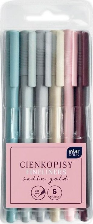 Cienkopisy Satin Gold 6 kolorów