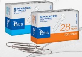 Tetis Spinacze biurowe stalowe 25 mm 100szt