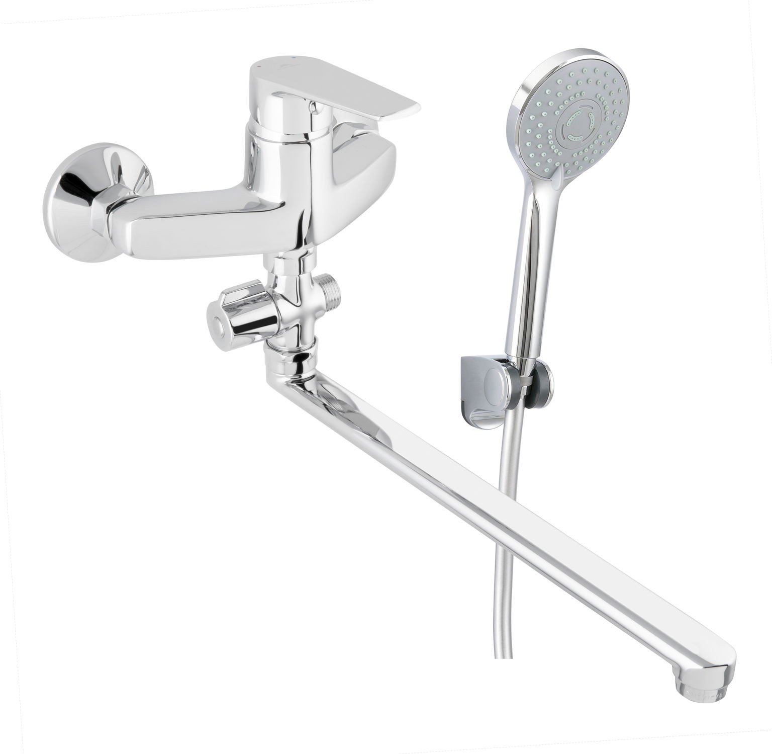 RUBINETA bathroom set: Virtu12/C faucet, shower head, holder, hose, chrome color.