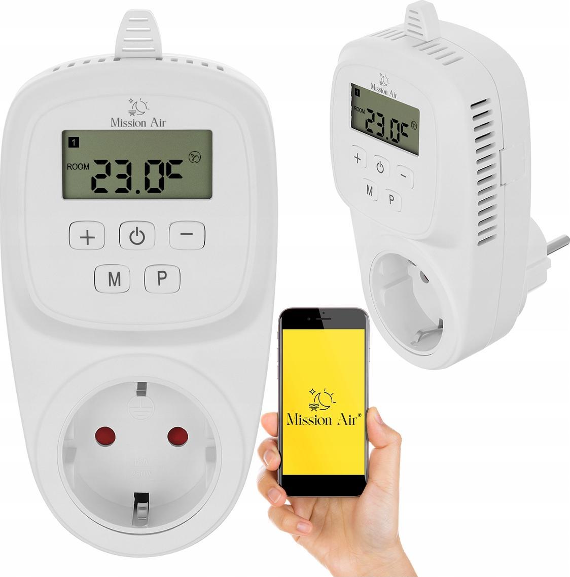 Mission Air Gniazdkowy regulator temperatury termostat WIFI