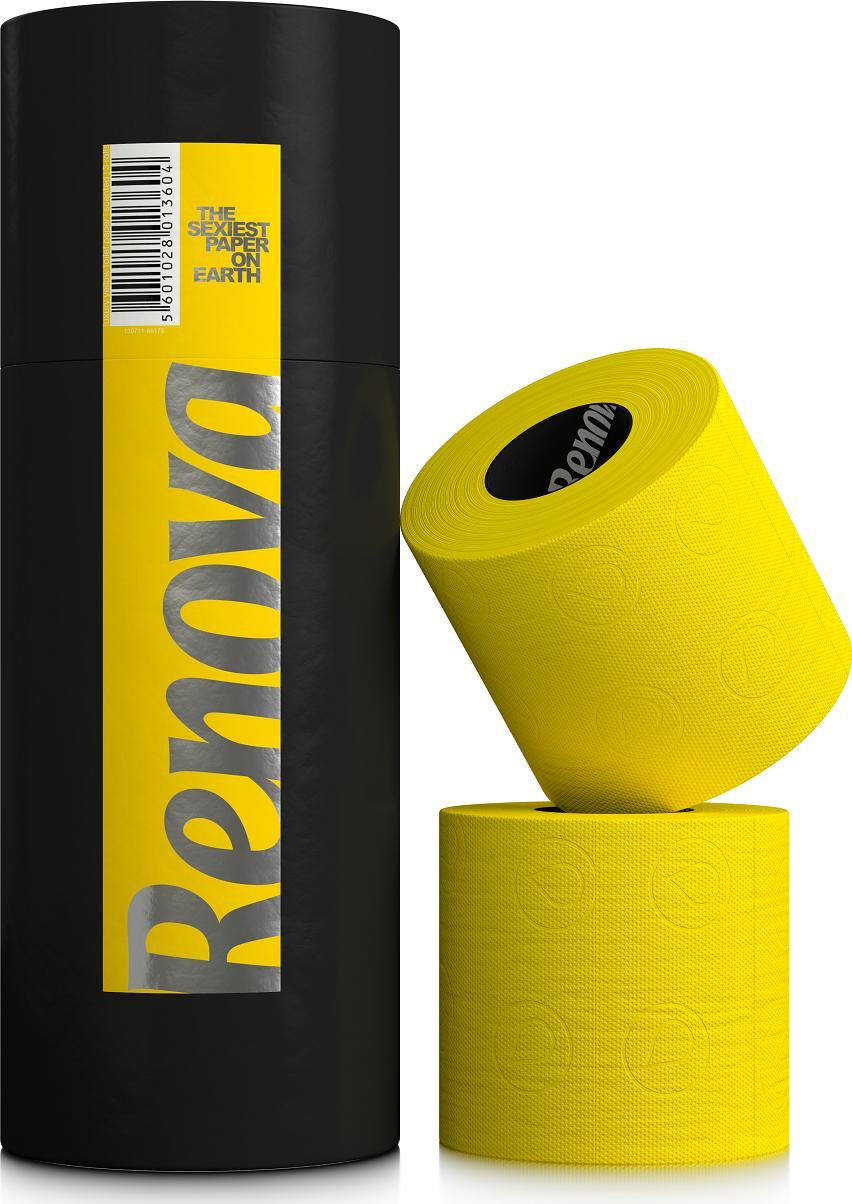 Renova Papier toaletowy Renova tuba prezentowa żółty 3szt