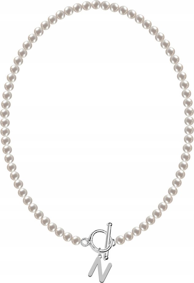 Radziszewska Jewellery Naszyjnik z Perłami Pearls Literka Toggle 925 Prezent Biżuteria DEDYKACJA
