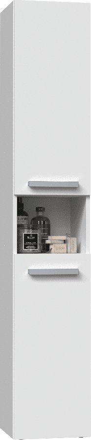 Topeshop SZAFKA ŁAZIENKOWA REGAŁ SŁUPEK NEL I BIAŁY MAT