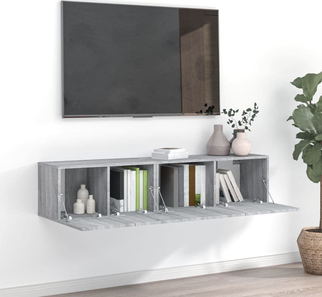 vidaXL vidaXL Zestaw 2 szafek pod TV, szary dąb sonoma