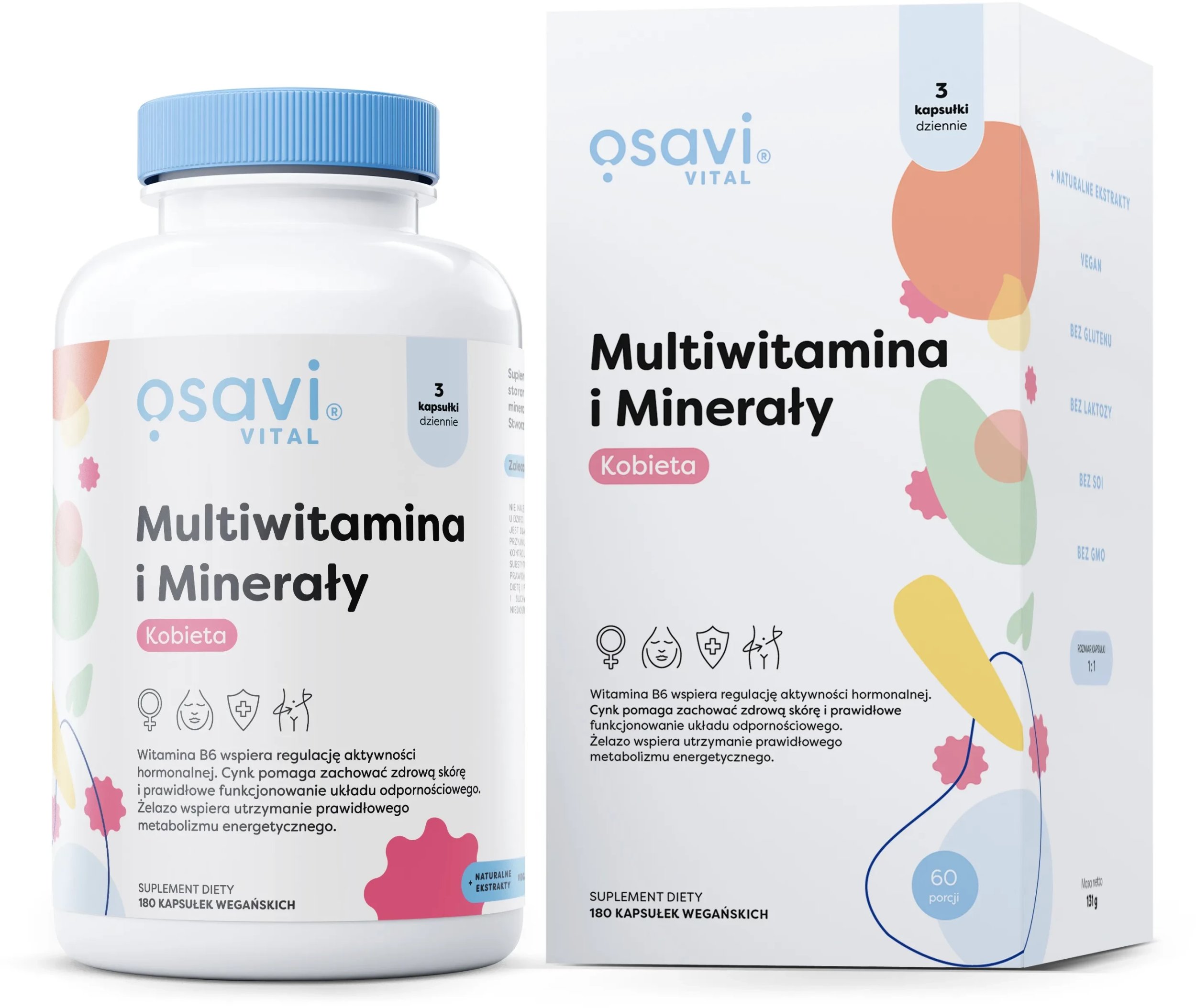 Osavi - Multiwitaminy i Minerały Kobieta, 180 vkaps