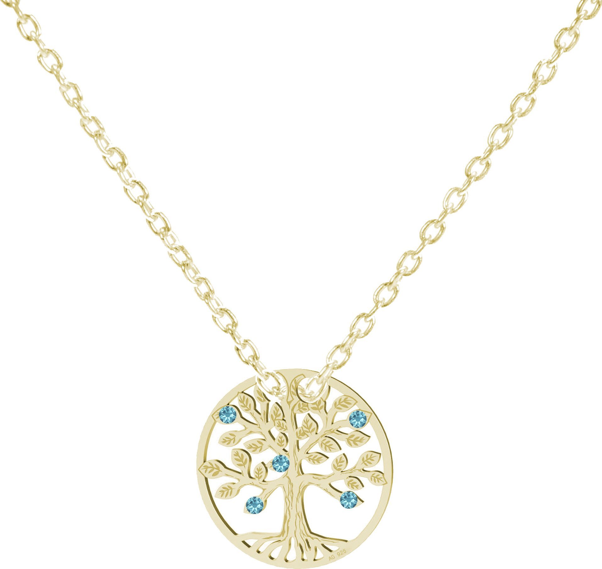 Radziszewska Jewellery Naszyjnik Pozłacany z Drzewkiem Szczęścia