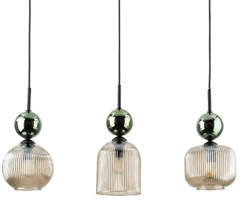 Glamour wisząca lampa na belce Sophia Green 11147 szklana zielony