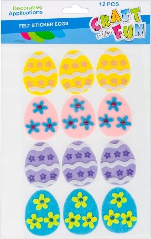 Craft with Fun CF NAKLEJKI FILC PISANKI 12SZT PBH 6/144