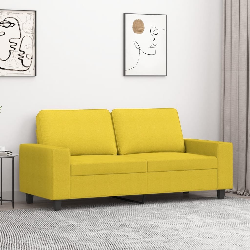 vidaXL vidaXL Sofa 2-osobowa, jasnożółta, 140 cm, tapicerowana tkaniną