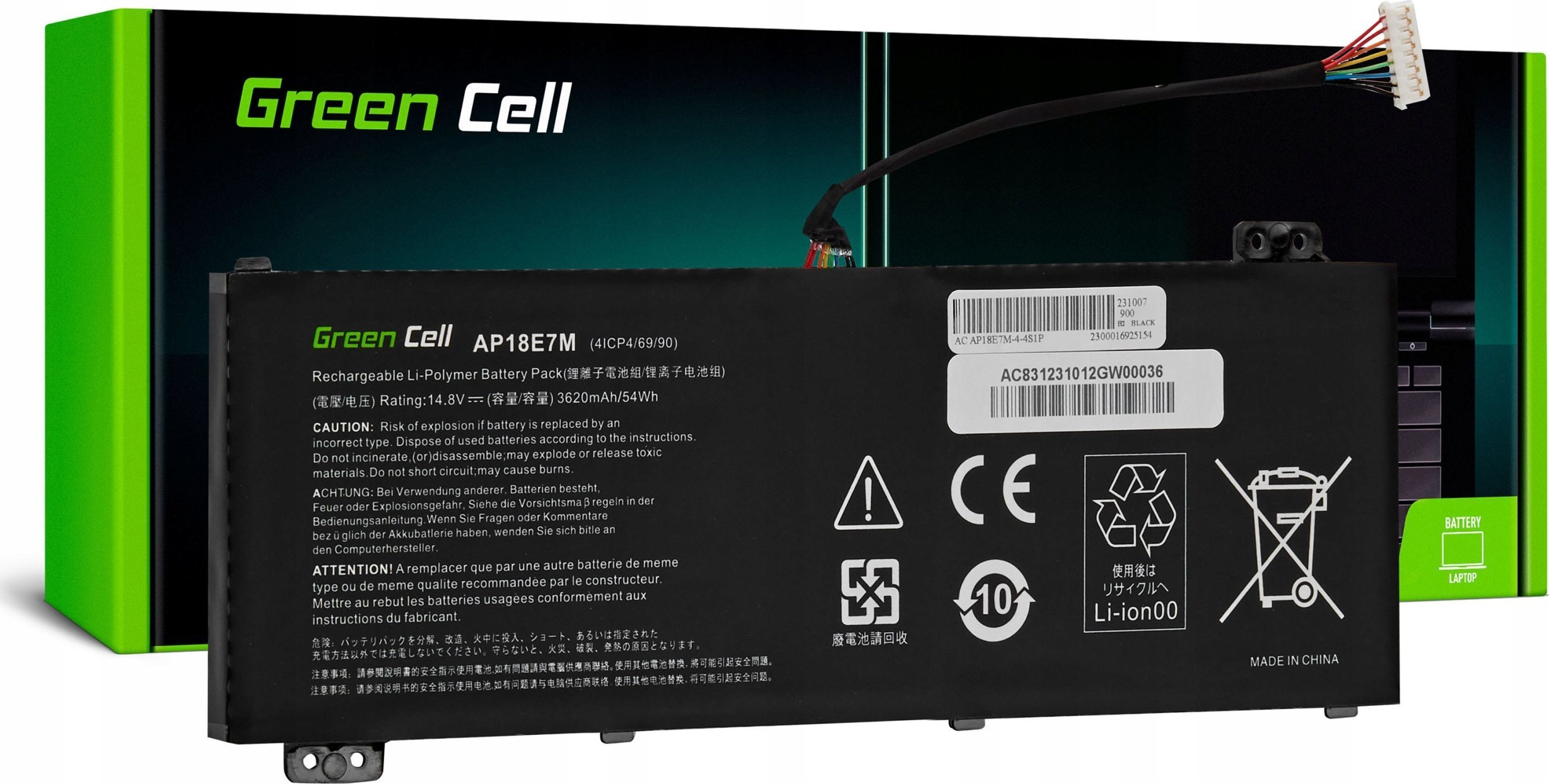 Bateria Green Cell AP18E7M AP18E8M dedykowana do laptopów Acer