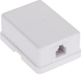 LechPol Gniazdo telefoniczne pojedyncze mini-pin białe (TEL0019 LX9127/6/4)