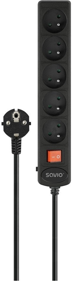 SAVIO LZ-18 Listwa przeciwprzepięciowa automatyczna 5 gniazd, 5m