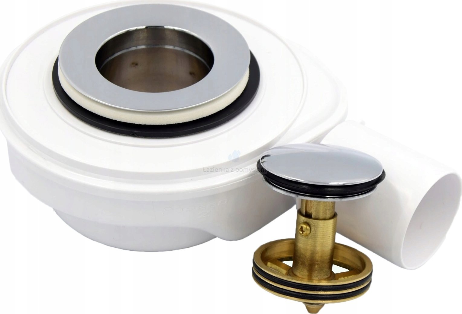 Syfon AKCES 19231 SYFON BRODZIK.KLIK-KLAK SPEED2 FI 50, WYS. 50MM, ODPŁYW FI50 30L/MIN, CZYSZCZ. Z GÓRY, STAL NIERDZ. // S.BRODZ.A.50-SPEED2-30L