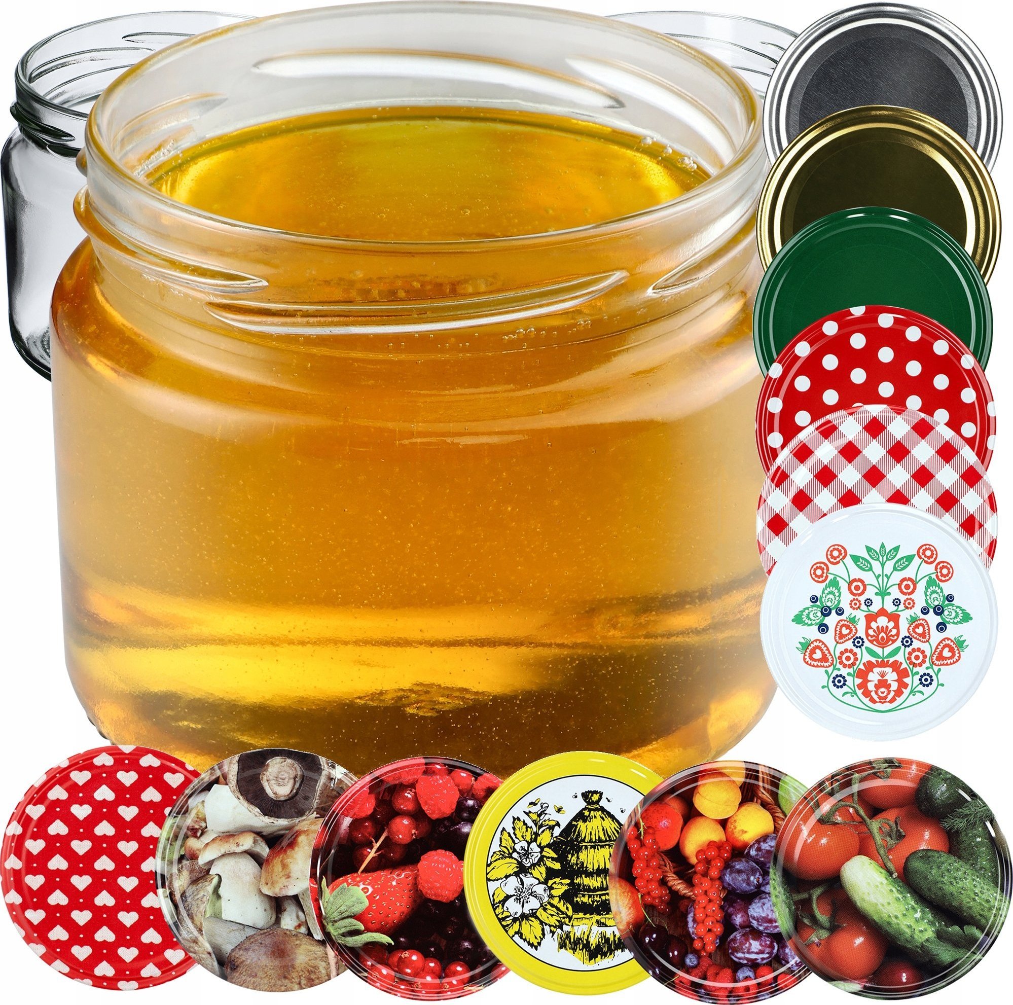 Kadax 50x Słoik Szklany 330 ml Dżem Miód Wieczko fi82