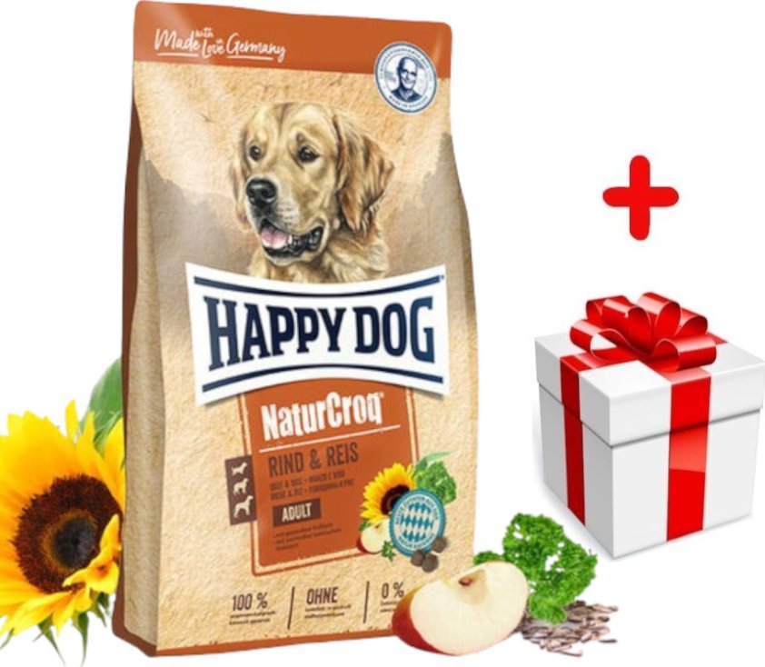 Happy Dog HAPPY DOG Natur- Croq wołowina i ryż 15kg + niespodzianka dla psa GRATIS!