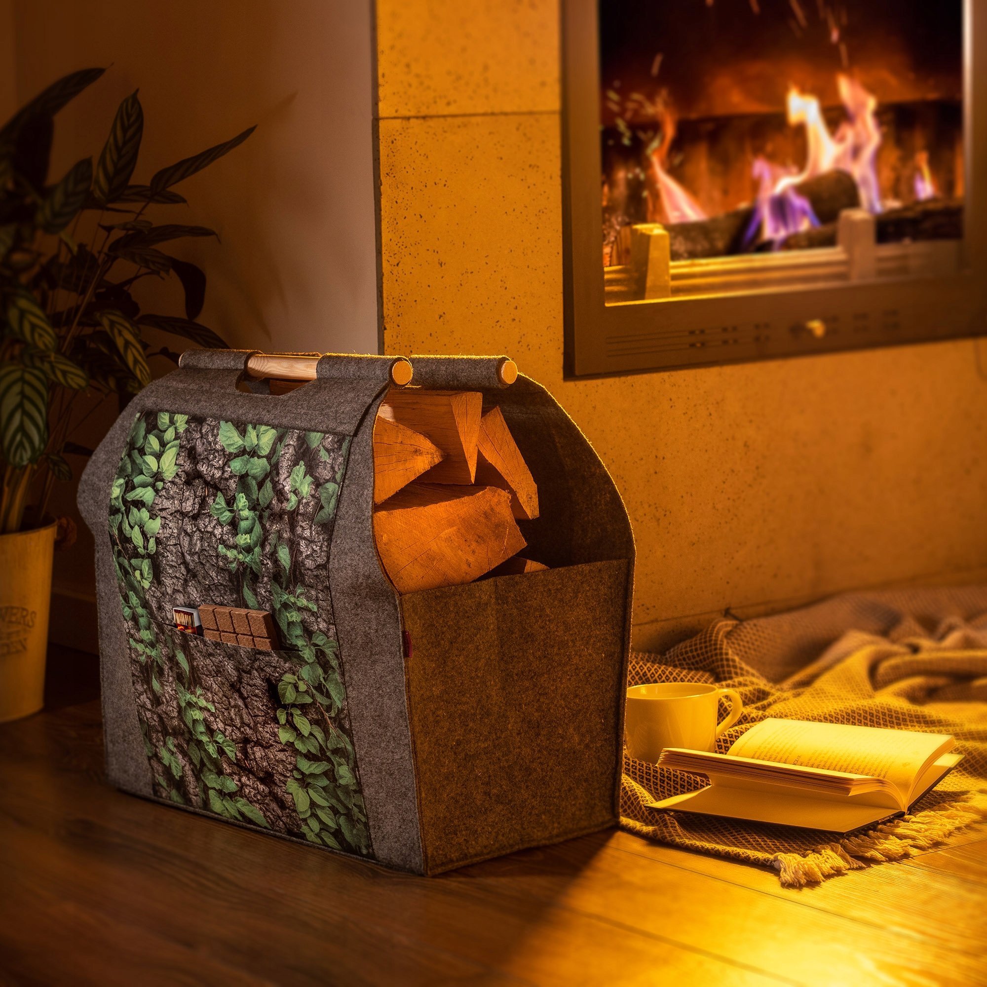 Kadax Torba Kosz Na Drewno Kominkowe Stojak Do Pieca