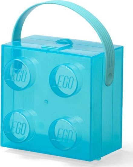 Room Copenhagen LEGO Classic 40240010 Przeźroczyste pudełko na śniadanie z rączką niebieskie