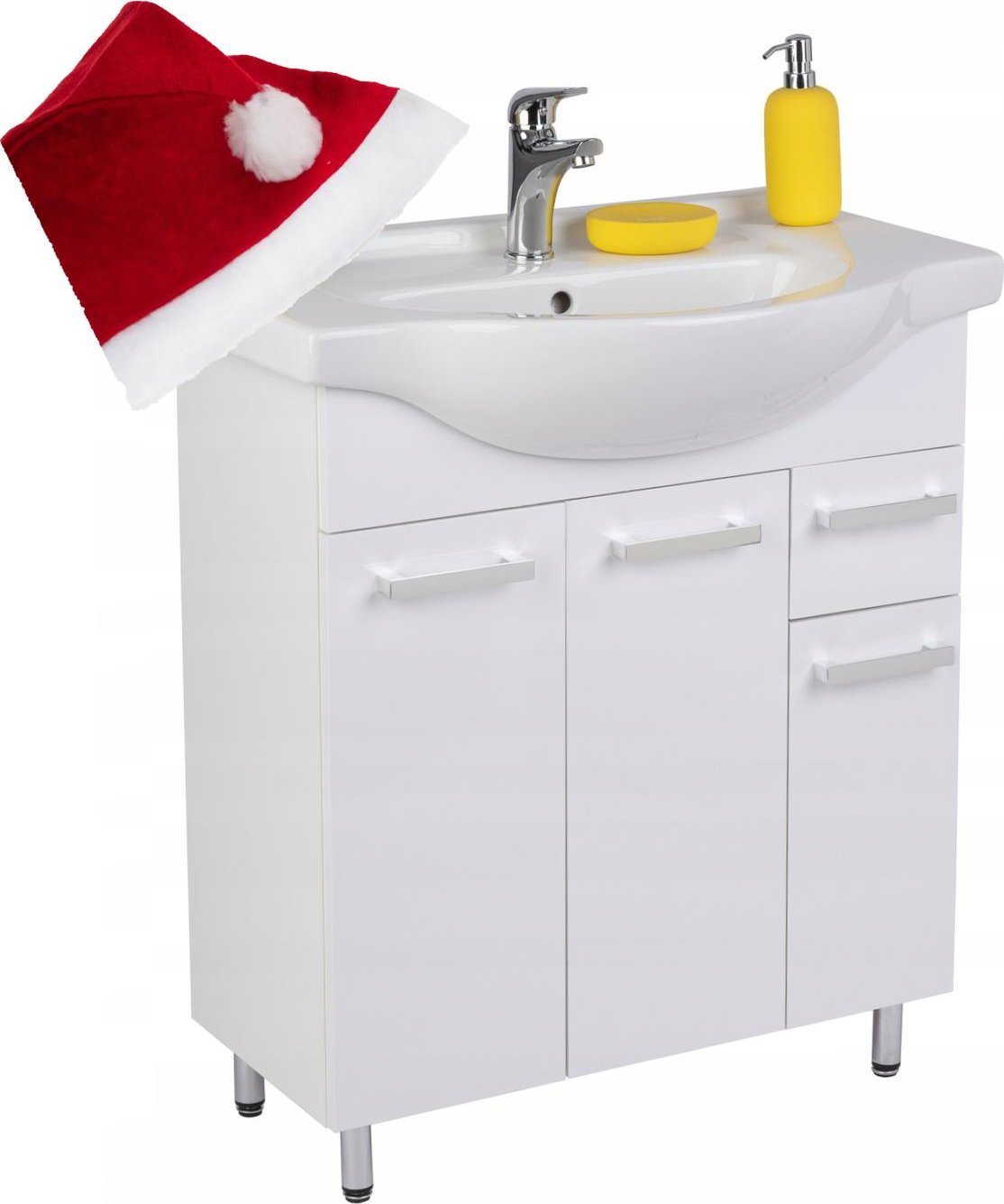 Szafka z umywalką stojąca 75cm połysk nóżki