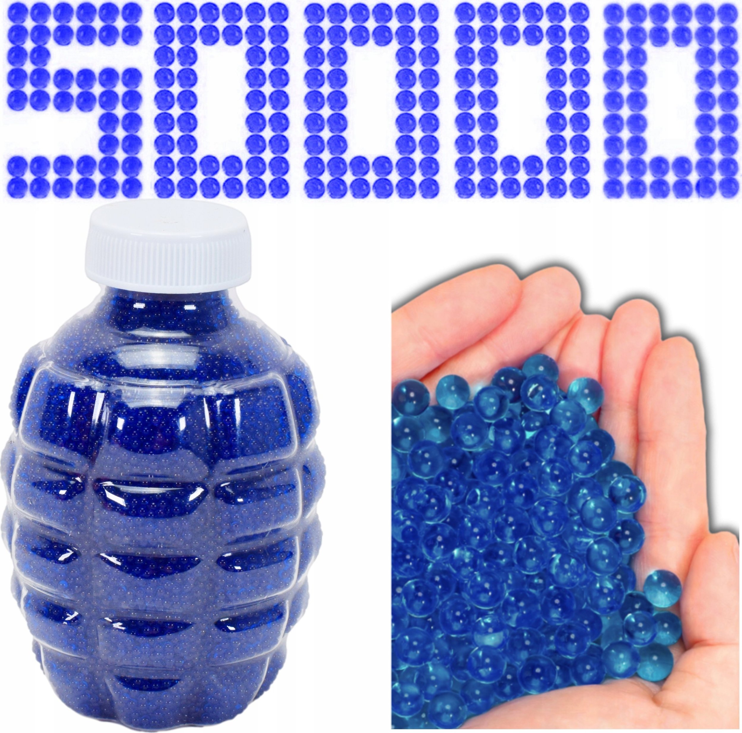 Skleplolki KULKI DO PISTOLETU KARABINU ŻELOWE WODNE ORBIZ ORBEEZ 7-8mm 50000 NIEBIESKI