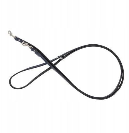 Smycz regulowana skórzana dla psa, granatowy/czarny, XS-S, 12mm/200cm