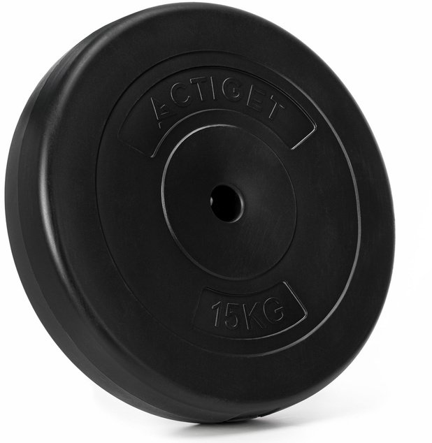 Obciążenie bitumiczne 15 kg talerz kompozytowy 31 mm krążek do sztangi hantli UNIWERSALNY