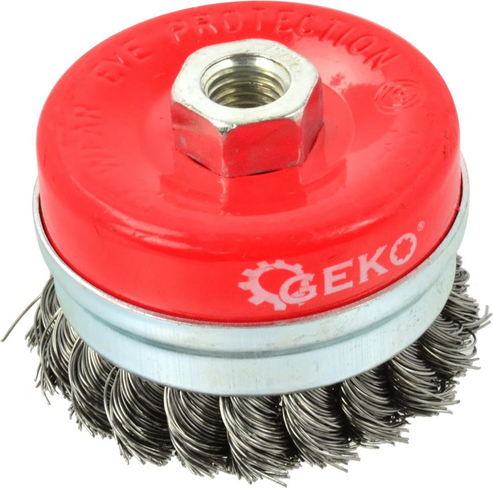 Geko szczotka druciana czołowa pl.75mm M14+opaska (G00611)