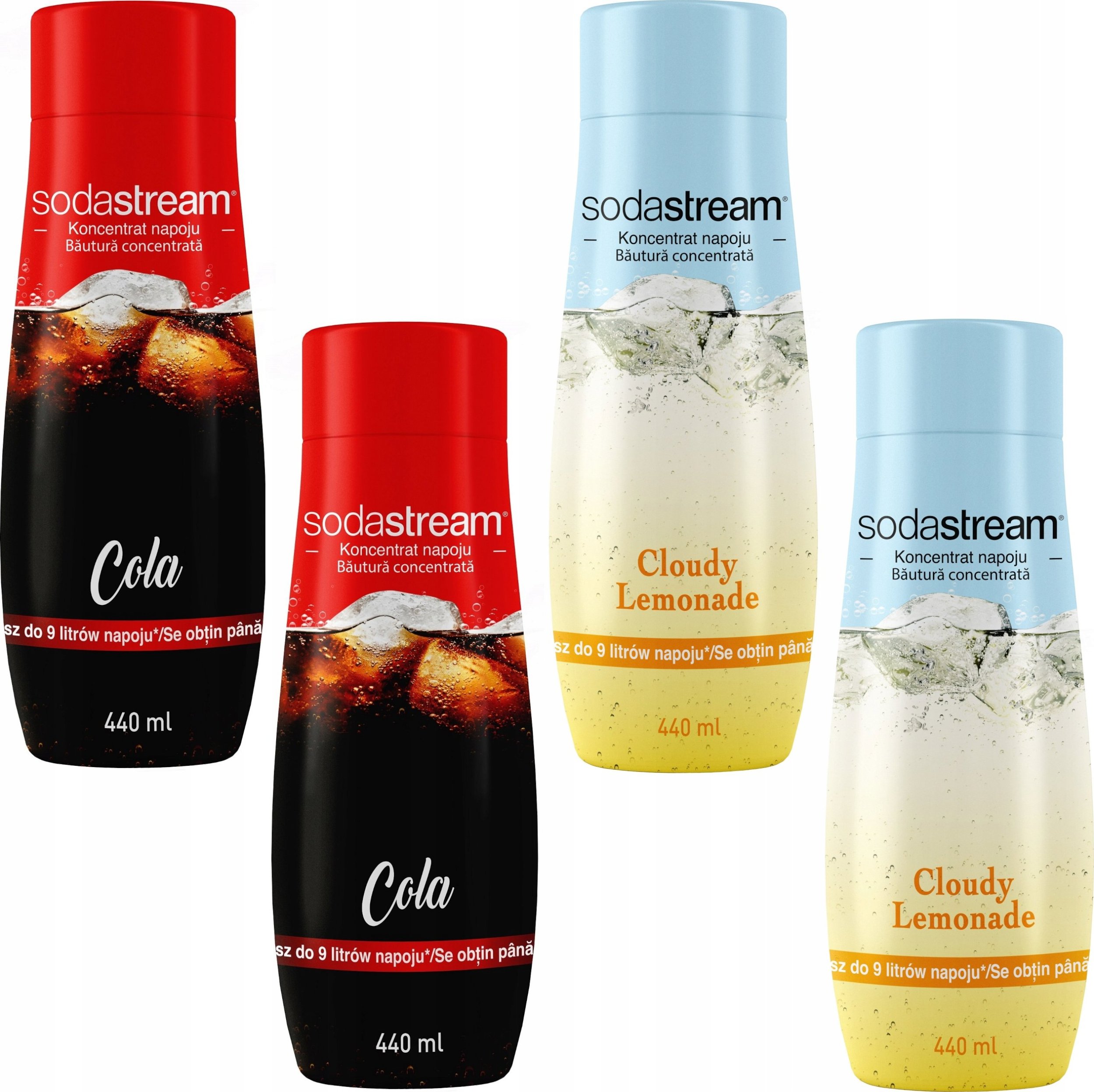 Zestaw 4 koncentratów SodaStream 2x (Cola+Lemonade)
