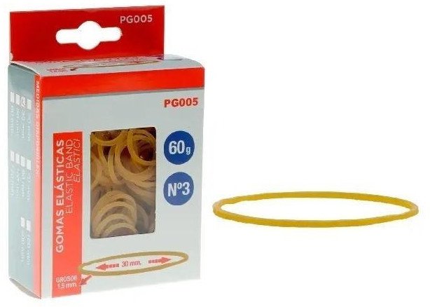 Gumki recepturki żółte 30x1,5mm 60g