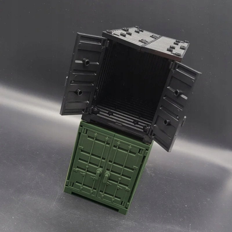 Zestaw Klocków dla Dzieci KONTENER Wojskowy klocki Kreatywne kolor Czarny