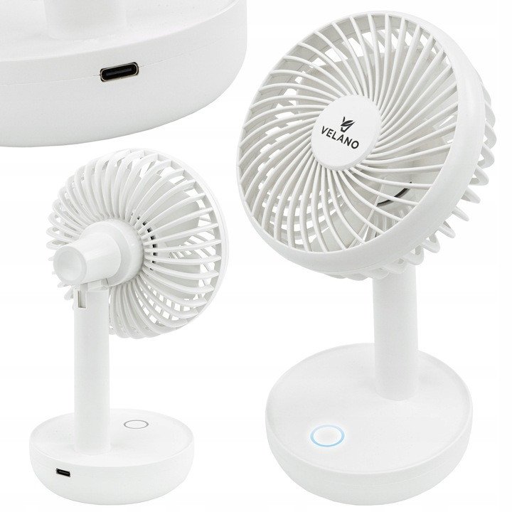 WENTYLATOR BIURKOWY AKUMULATOROWY WIATRAK BEZPRZEWODOWY STOŁOWY MAŁY CICHY