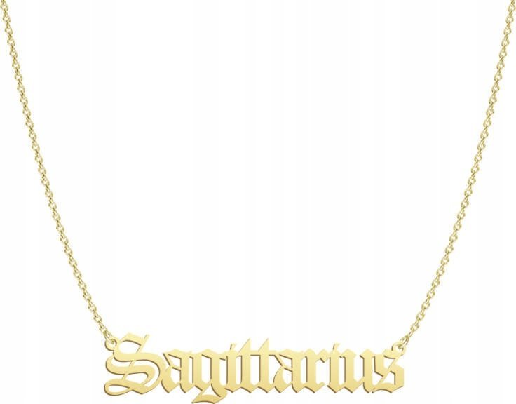 Radziszewska Jewellery Złoty Naszyjnik Strzelec Sagittarius 925 Znak Zodiaku DEDYKACJA GRATIS