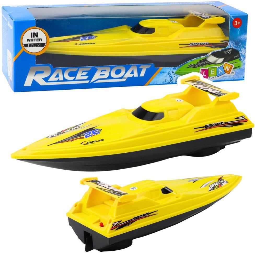 Łódź Motorówka Pływająca Jacht Na Baterie Żółta