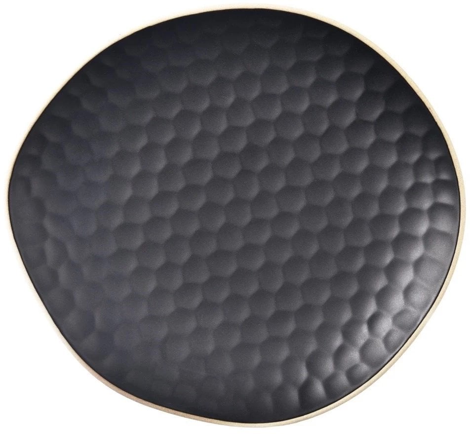 Talerz deserowy ceramiczny czarny TEA TIME 16,5x15 cm