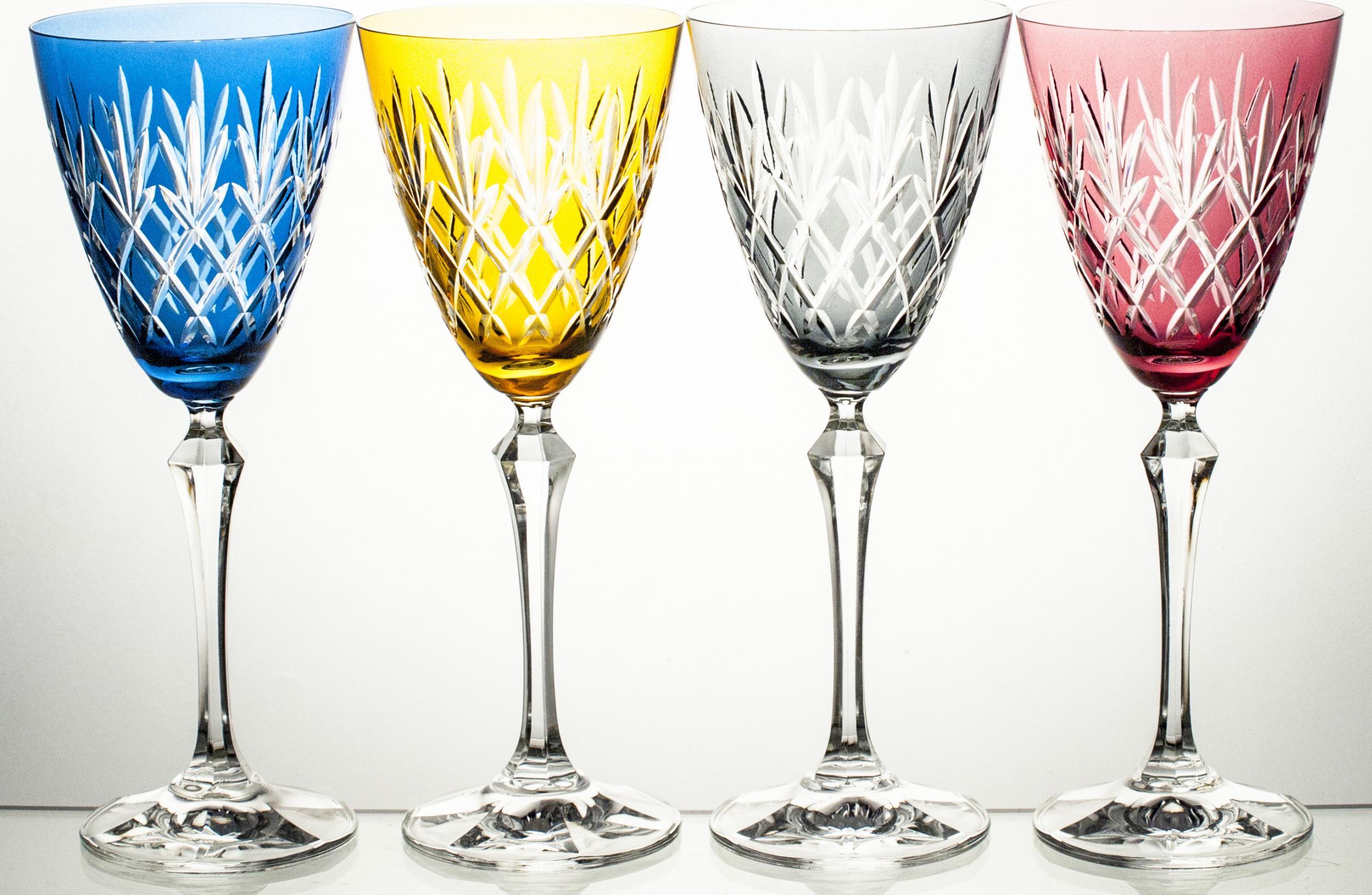 Crystal Julia Kieliszki do wina wody kolorowe 4 sztuk