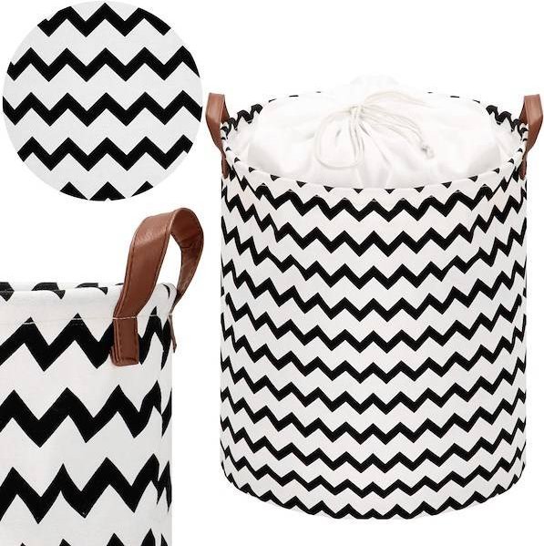 Springos Kosz do przechowywania zabawek i ubrań pojemnik z uszami zygzak UNIWERSALNY