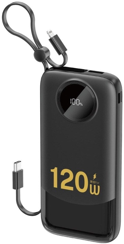 Powerbank Dudao Powerbank K13 10000mAh z wbudowanym kablem - czarny