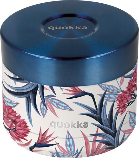 Quokka Termos obiadowy Whim Food Jar Blue Garden 0.36 l Biało-niebieski
