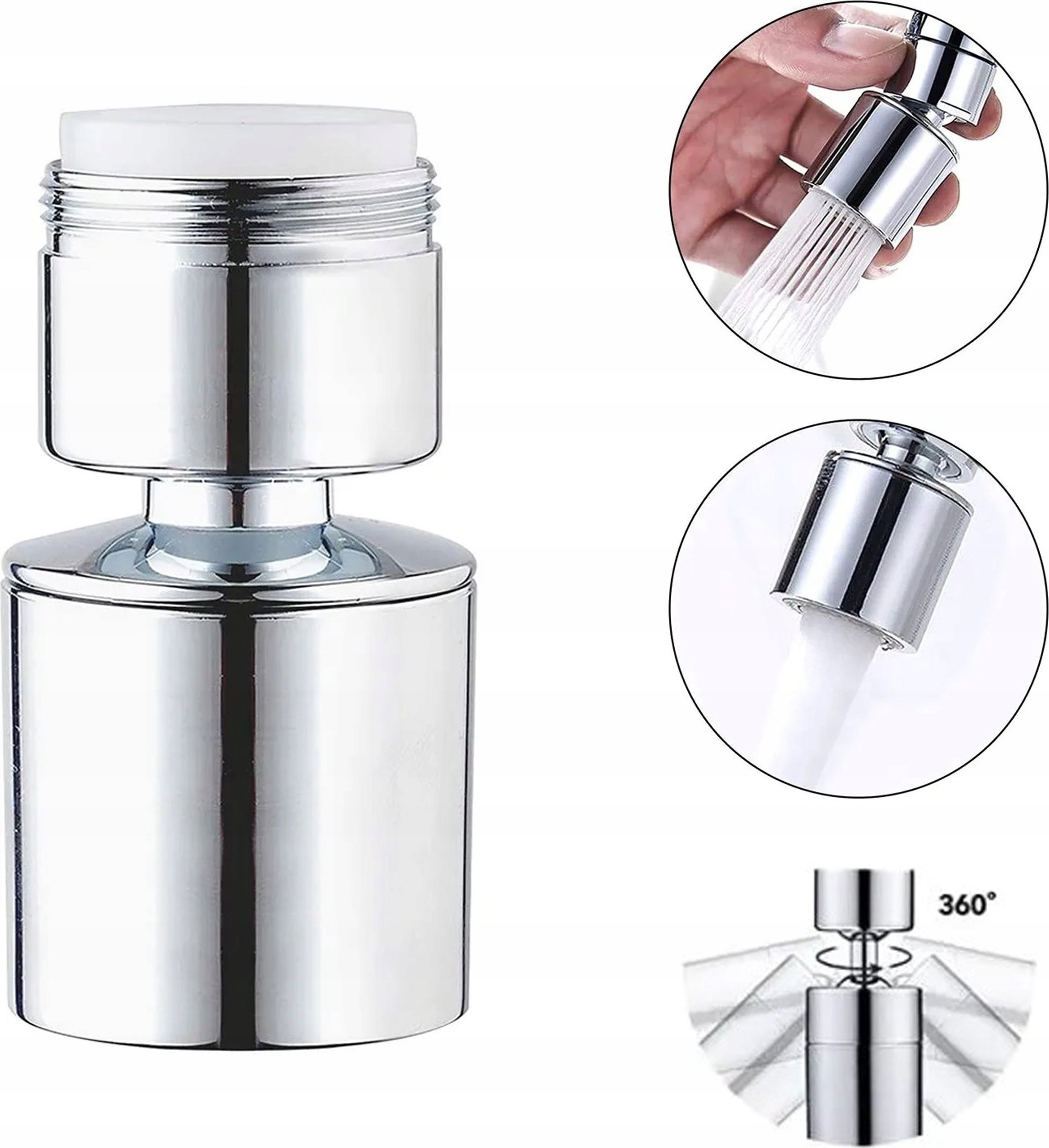 Noveen Perlator Przedłużka krótka do kranu NOVEEN XL1028 silver