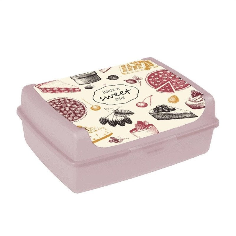 Partikas uzglabasanas trauks click-box midi 1L Carla "Sweet day" 17x13x7cm roza 4052396081473
