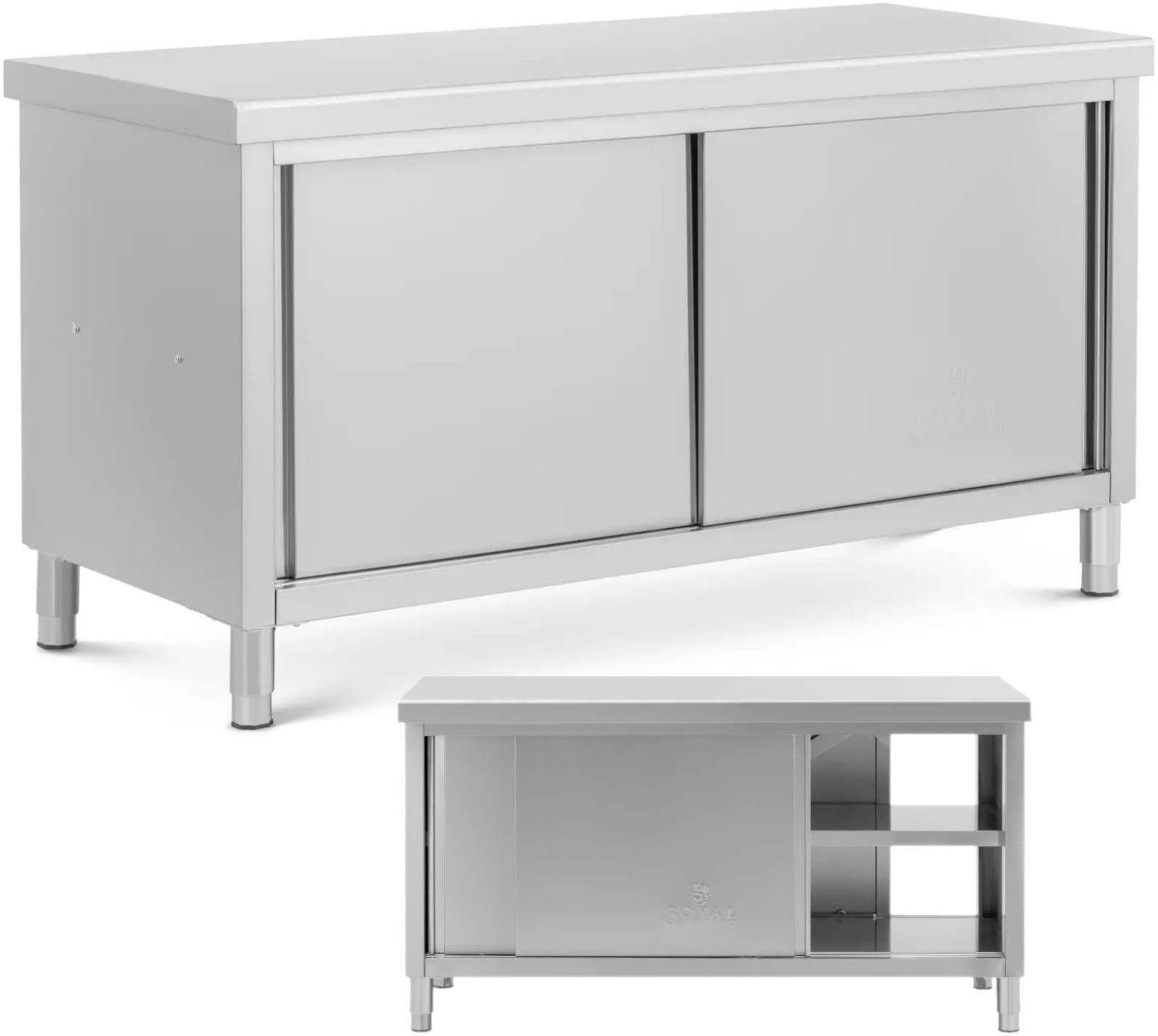 Stół blat roboczy centralny z szafką przelotową STAL 160 x 70 cm