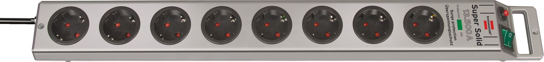 Listwa zasilająca Brennenstuhl Super-Solid-Line przeciwprzepięciowa 8 gniazd 2.5 m srebrna (1153340318)
