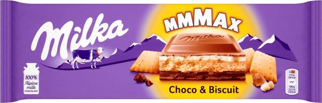 Milka Czekolada mleczna z herbatnikiem i nadzieniem kakaowym 300 g