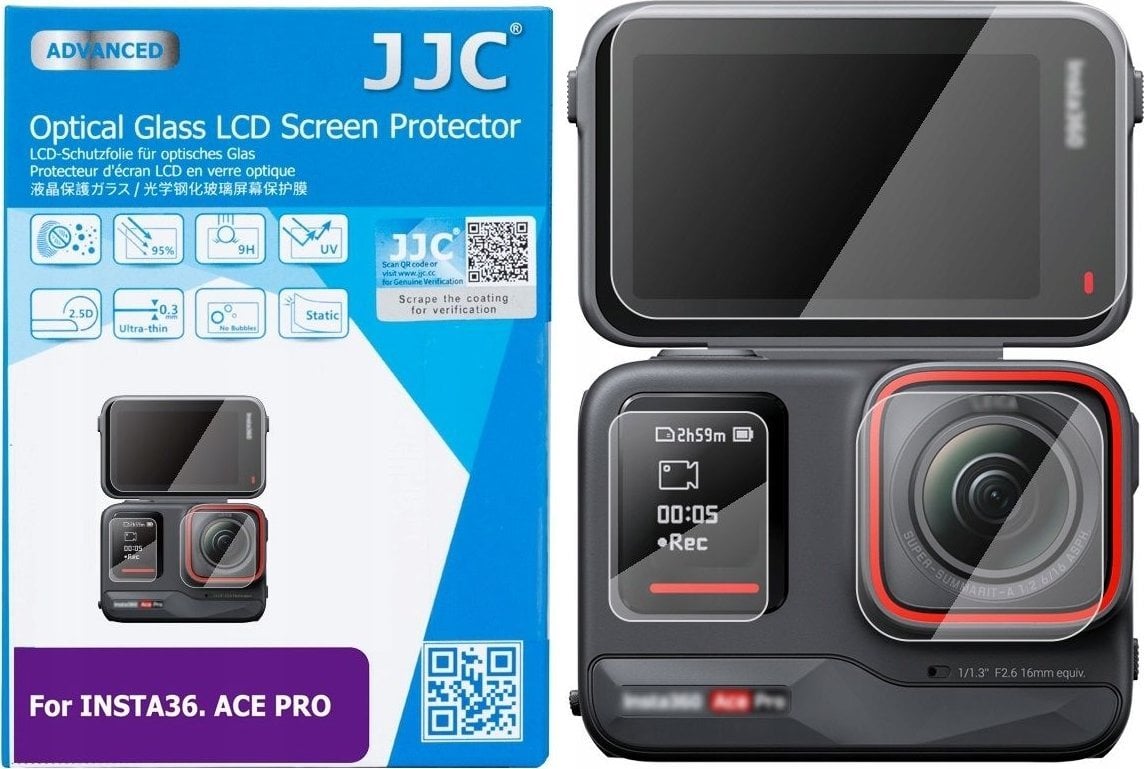 Osłona na obiektyw JJC Zestaw Osłon Osłona Szkło Hartowane Na Obiektyw Ekran Led Insta360 Ace Pro / Gsp-acepro