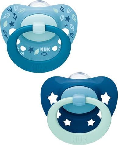 NUK Smoczek uspokajający silikonowy Signature 2szt 18-36m gwiazdki niebieskie